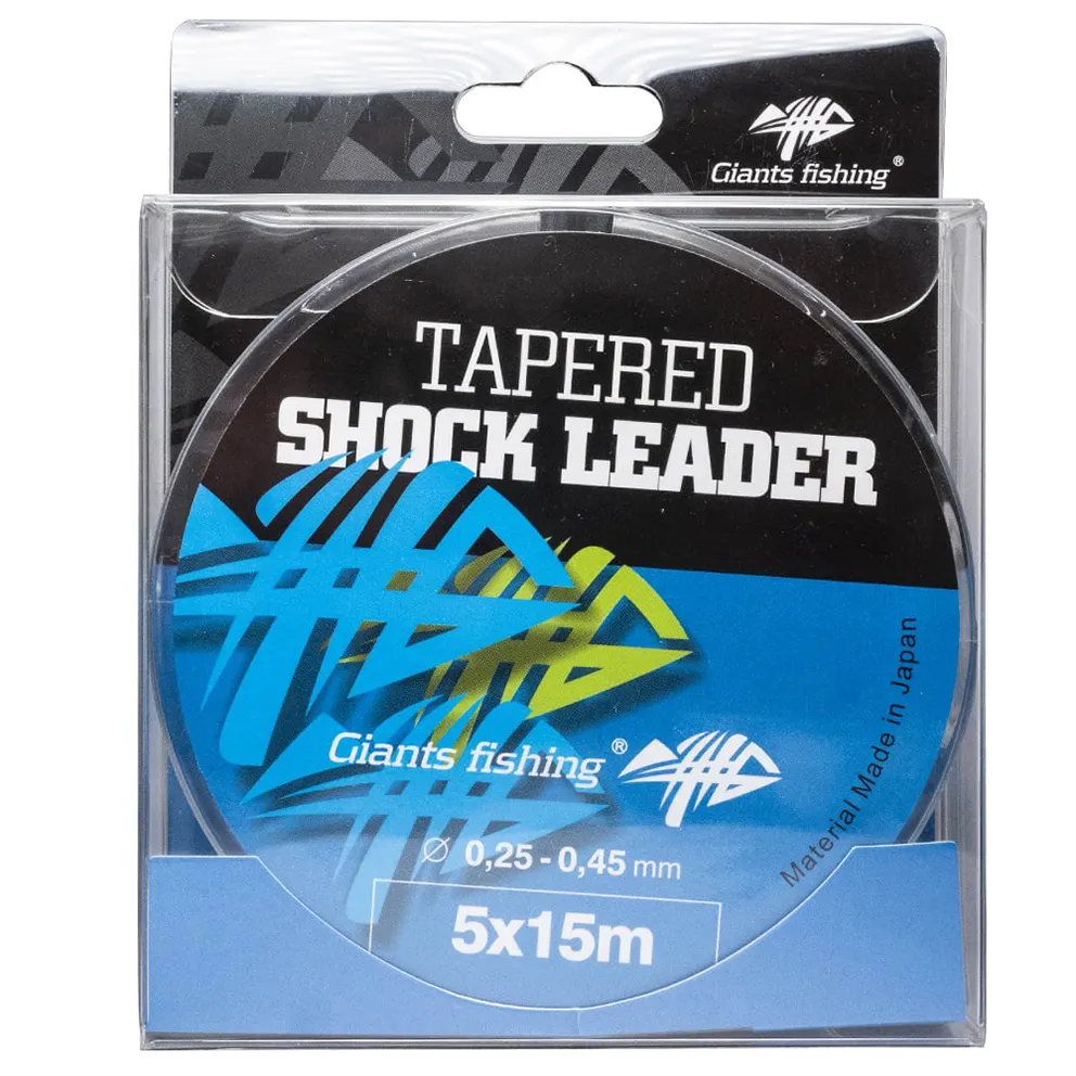 Šokový vlasec GIANTS FISHING Tapered Shock Leader 5x15m Priemer: 0,26-0,57 mm